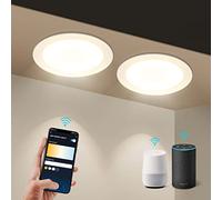 Aigostar 9 W inteligente Downlight LED, 2 Pack focos empotrados de 780 LM Wi-Fi, compatible con Alexa y Google Home, Regulable de luz cálida a blanca 3000-6500K, Φ118-128 mm