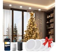 Aigostar 9 W inteligente Downlight LED, 4 Pack Luces para Alexa de 780 LM Wi-Fi, Focos LED empotrada compatible con Alexa y Google Home, Regulable de luz cálida a blanca 3000-6500K, Φ118-128 mm