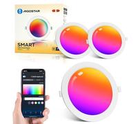 Aigostar 9W Inteligente Downlight LED Techo Emportrable, Foco Led Ø145mm x 25.5mm Redondo Ultradelgado WiFi APP Control, RGB y Blanco Regulable, Compatible con Alexa y Google para Salón Cocina, 2 Pack