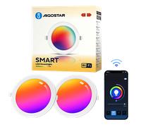 Aigostar 9W Inteligente Downlight LED Techo Emportrable, Foco Led Ø175mm x 26.5mm Redondo Ultradelgado WiFi APP Control, RGB y Blanco Regulable, Compatible con Alexa y Google para Salón Cocina, 2 Pack