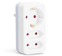 Aigostar Adaptador Enchufes Europeos con 3 Tomas.Ladron Enchufes con Protección Infantil,1 Schuko,2 Clavija EU Gray