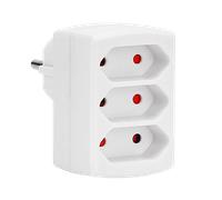 Aigostar Adaptador Enchufes Europeos con 3 Tomas.Ladron Enchufes Plano Con Protección Infantil,10A,2300W,Blanco
