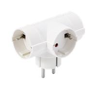 Aigostar Adaptador Enchufes Europeos con 3 Tomas Schuko.Ladron Enchufes con Protección Infantil,16A,250V,Blanco