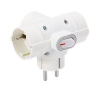 Aigostar Adaptador Enchufes Europeos con 3 Tomas y Interruptor,Enchufe de Pared.Con Protección Infantil,16A,250V,Blanco