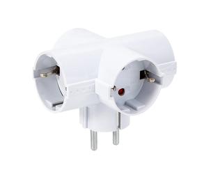 Aigostar Adaptador Enchufes Europeos con 4 Tomas.Enchufe de Pared.Con Protección Infantil,16A,250V,Blanco