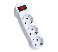 Aigostar Adaptador Enchufes Plano con 3 Tomas y Interruptor,Ladron Enchufes con Protección Infantil,Enchufe de Pared,16A,250V,Blanco