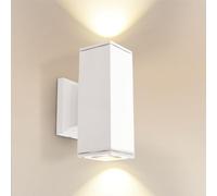Aigostar Aplique Pared Exterior, GU10 Antracita Aluminio Up Down Lámpara, IP65 Impermeable Luz Exterior Iluminación para Balcón Garaje Terrazas Patio Jardín, Blanco
