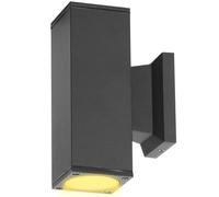 Aigostar Aplique Pared Exterior, GU10 Antracita Aluminio Up Down Lámpara, IP65 Impermeable Luz Exterior Iluminación para Balcón Garaje Terrazas Patio Jardín, color negro