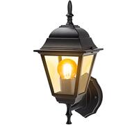 Aigostar Aplique pared Exterior Impermeabilidad IP44 y casquillo gordo 27 Aplique Exterior con Pantalla Transparente. luces exterior pared perfecta patio, jardín, Retro A (bombilla no incluida)