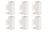 Aigostar Aplique Pared Exterior y Interior, GU10 Antracita Aluminio Up Down Lámpara, IP65 Impermeable Luz Exterior para Balcón Garaje Terrazas Patio Jardín, Blanco(Paquete de 6, Sin Bombillas)