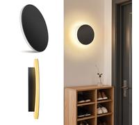 Aigostar Apliques de Pared, 3000K 12W 1400LM Luz Blanca Cálida， Lampara de Pared de Interior pared Decorativa Para Habitaciones， Dormitorios， Salones， Pasillos，Negro