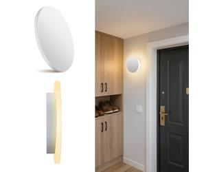 Aigostar Apliques de Pared, 3000K 12W 1400LM Luz Blanca Cálida， Lampara de Pared de Interior pared Decorativa Para Habitaciones， Dormitorios， Salones， Pasillos，Blanco
