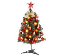 Aigostar Árbol de Navidad con Luces Incorporadas 30 LEDs, Árbol de Navidad Pequeño 60cm con 42 Adornos Colgantes, Ideal para la Decoración Navideña del Interior del Hogar