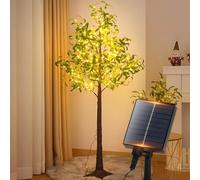 Aigostar Árbol de Olivo Artificial con Luces LED Solares 120 cm, 150 LED, 8 Modos, IP65 Impermeable, Ideal para Decoración de Jardín, Terraza, Navidad y Eventos (Color Blanco Cálido 2700K)