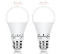 Aigostar Bombilla con Sensor de Movimiento, Bombilla LED E27 A60 12W Equivalente a 81W, Luz Blanca 6500K, 1170 Lm, Automatica Bombilla E27 Detector de Movimiento, No Regulable, 2 Unidades