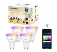 Aigostar Bombilla Inteligente LED GU10 Bombillas Alexa 5W 420LM Bombilla Wifi RGB & 2700K-6500K Regulable, Controladas por APP, Conexión rápida Compatible Con Google Home/Alexa, 4 Unidades.