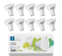 Aigostar Bombilla LED 4W/6W/8W GU10, Luz fría 6500K/Luz cálida 3000K, Esmerilada, no regulable - Caja de 10 unidades