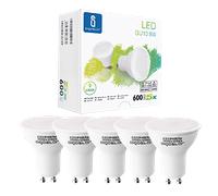 Aigostar -Bombilla LED 8W GU10, Luz blanca fría 6400K, 600lm, Esmerilada, no regulable - Caja de 5 unidades