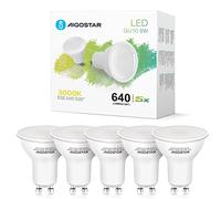 Aigostar - Bombilla LED 8W GU10, Luz calida 3000K, 640lm, Esmerilada, no regulable - Caja de 5 unidades