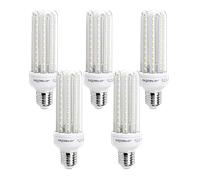Aigostar - Bombilla LED B5 T3 4U, E27,15W, Ángulo 360°, Luz Blanca Fría 6400K, 1200 lúmenes, no regulable -Pack de 5