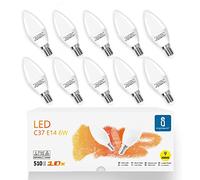 Aigostar - Bombilla LED C37, Forma de Vela, E14 Casquillo Fino, 6W Equivalente a 42W, Luz Calida 3000K, 510 Lúmenes, CRI mas de 80, No regulable, Pack 10 uds