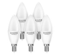 Aigostar Bombilla LED E14 9W Equivalente a 55W, Luz Fría 6500K, 720 Lúmenes, CRI＞80, C37 Vela, No regulable -5 unidades