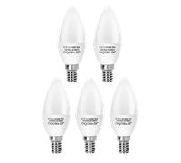Aigostar - Bombilla LED E14 Vela 4W (Equivalente a 31W), Luz Blanca Fría 6500K, 340 Lúmenes, CRI> 80, Ahorro de Energía, No Regulable, 5 Unidades
