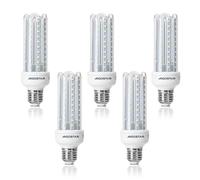 Aigostar Bombilla LED E27 15W, Luz Blanca Fría 6500K, 1510 lúmenes, Ángulo 360°, No regulable, Bombillas LED B5 T3 4U -5Uds