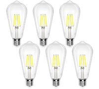 Aigostar Bombilla LED E27 con Filamento,Luz Fria 6500K,6W( Equivalente a 54W),700 Lúmenes,No Regulable,Bombillas Decorativas,Pack De 6 Uds