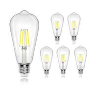 Aigostar Bombilla LED E27 con Filamento,Luz Fria 6500K,6W( Equivalente a 58W),780 Lúmenes,No Regulable,Bombillas Decorativas,Pack De 5 Uds