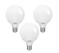 Aigostar - Bombilla LED E27 G95 Globo 15W (Equivalente a 99W), Luz Blanca 6500K, 1500 Lúmenes, CRI> 80, Ahorro de Energía, No Regulable - 3 Unidades
