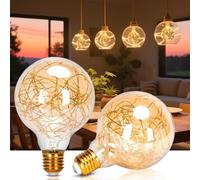 Aigostar Bombilla LED E27 G95 Vintage 1.2W, Luz Cálida 2500K, 50 Lúmenes, Globo Filamento Alambre Cobre Decorativa Vintage Edison, Bombilla Retro LED, No regulable, Pack de 2 Uds