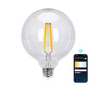 Aigostar Bombilla LED inteligente. Bombilla Alexa LED vintage, G125 Transparente tipo globo, 6W 850LM E27, regulable cálida a fría 2700K a 6500K. Compatible con Alexa y Google home, 1 Unidad