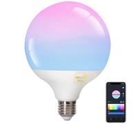 Aigostar Bombilla LED Inteligente E27 G120 Bluetooth Mesh Compatible con Alexa, 4.9W RGB Gradiente Bombilla Inteligente, Degradado de Color en Capas Superior e Inferior, Regulable Color y Blanco G120/
