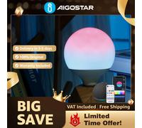 Aigostar Bombilla LED Smart RGB Gradiente E27 | G120 Bluetooth Mesh con Degradado | Alexa/Google Home