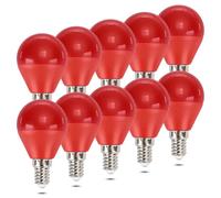 Aigostar Bombillas LED Rojas E14 4W G45, Equivalente 30W, Pack de 10, Luz Roja 400LM, Bombilla de Colores Decorativa para Hogar, Terraza, Bar, Iluminación Navideña y Halloween