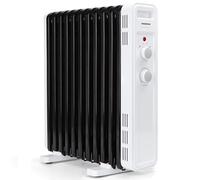 AIGOSTAR Calefactor Bajo Consumo, Radiador Aceite, 3 Niveles de Potencia, Termostato ajustable. Ahorro de energía. (2300W - 11 Elementos) Blanco
