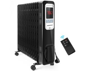 AIGOSTAR Calefactor Bajo Consumo, Radiador Aceite, Pantalla de Control LED, Mando a distancia (2500 W,13 Elementos) Negro
