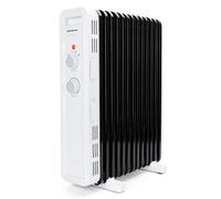AIGOSTAR Calefactor Bajo Consumo, Radiador Aceite,Tres Niveles de Potencia, Termostato Ajustable y Función de Apagado Seguro. (2500 W, 13 Elementos) Blanco