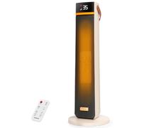 Aigostar Calefactor Cerámico con Luz Nocturna, Mando a Distancia y Pantalla Táctil LED, 2000W, Función ECO, 4 Modos, Silencioso, Temporizador 24H, Temperatura Ajustable 5-35°C, Oscilación y Asa