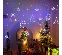 Aigostar Cortina de Luces con Control Remoto, 3×0.6m 120 LED Luces de Cadena de Cortina Navidad, 8 Modos Cadena de Luces de Brillo Ajustable, IP44 para Interior, Exterior, Fiesta (RGB)