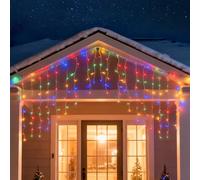 Aigostar Cortina de Luces Navidad con Control Remoto, 2 Unidad, 3m+3m*1m 200LED Guirnaldas Luces con Adaptador, 8 Modos Cortina de Luces con Temporizador, IP44 Impermeable Luces de Hadas (RGB)