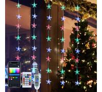 Aigostar Cortina Luces de Navidad Inteligente RGB 40 LED 1Mx1M, Cadena de Luces para Navidad Guirnalda Luces, Alimentación por USB, Sincronización con Música, Control de APP y Control Remoto