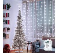 Aigostar cortina luces navidad, 2M*2M, 8 Modos Cadena de Luces con Remoto, 200 LED, temporizador, luces arbol navidad Resistente al Agua, para exterior y Interior, decoracion navidad, Fiestas, 6500K