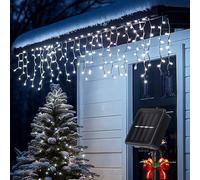 Aigostar Cortina Luces Navidad Exterio Para Exteriores, 3M+5M*0.4M 100 LED 8 Modos, Luces Navidad Cortina IP65 Luces LED de Cortina de Carámbano Para Bodas, Fiestas, Navidad, Blanco Frio