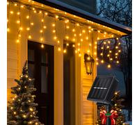 Aigostar Cortina Luces Navidad Exterio Para Exteriores, 3M+5M*0.4M 100 LED 8 Modos, Luces Navidad Cortina IP65 Luces LED de Cortina de Carámbano Para Bodas, Fiestas, Navidad, Blanco Cálido