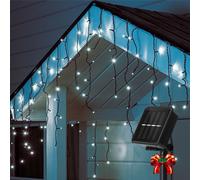 Aigostar Cortina Luces Navidad Exterio Para Exteriores, 3M+5M*0.6M 100 LED 8 Modos, Luces Navidad Cortina IP65 Luces LED de Cortina de Carámbano Para Bodas, Fiestas, Navidad, Blanco frio