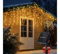 Aigostar Cortina Luces Navidad Exterio Para Exteriores, 3M+5M*0.6M 100 LED 8 Modos, Luces Navidad Cortina IP65 Luces LED de Cortina de Carámbano Para Bodas, Fiestas, Navidad, Blanco Cálido