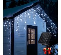 Aigostar Cortina Luces Navidad Exterio Para Exteriores, 3M+5M*0.6M 100 LED 8 Modos, Luces Navidad Cortina IP65 Luces LED de Cortina de Carámbano Para Bodas, Fiestas, Navidad, Blanco Frio