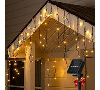 Aigostar Cortina Luces Navidad Exterio Para Exteriores, 3M+5M*0.6M 100 LED 8 Modos, Luces Navidad Cortina IP65 Luces LED de Cortina de Carámbano Para Bodas, Fiestas, Navidad, Blanco cálido